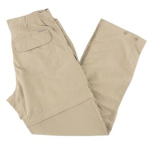 Royal Robbins Womens 8 Convertible Cargo Hiking Pants Tan Nylon Adjustable Cuffs
